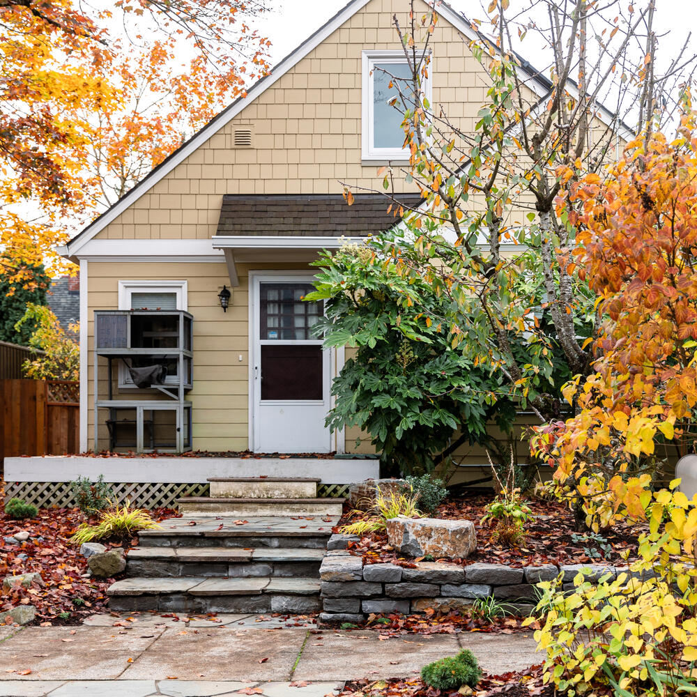 Valley West stone steps and garden